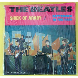 BEATLES September In The Rain / Shiek Of Araby (Deccagone PRO 1101) USA 1976 release of 1962 recording PS clear vinyl 45